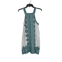 Maeve Anthropologie Tank Dress Size 10P Petite Green White Floral Lined Womens - £27.12 GBP