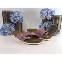 Birkenstock Madrid Big Buckle Orchid Leather Slide Sandal Size 38 NIB - £98.52 GBP