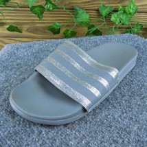 adidas Youth Girls Slide Shoes Gray Synthetic Slip On Size 5 Medium - £19.71 GBP