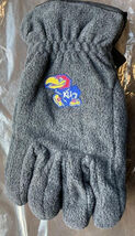 KANSAS JAYHAWKS Heavy Weight Winter Fleece Gloves (MEDIUM) Gray - $18.95