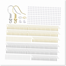 Stunning Jewelry Making Supplies Kit - 600 Pcs Hypoallergenic Earring Se... - $16.82
