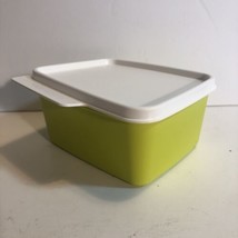 Tupperware Keep Tabs square container Small Yellow Lime White  Lid 6590A GUC - £6.02 GBP