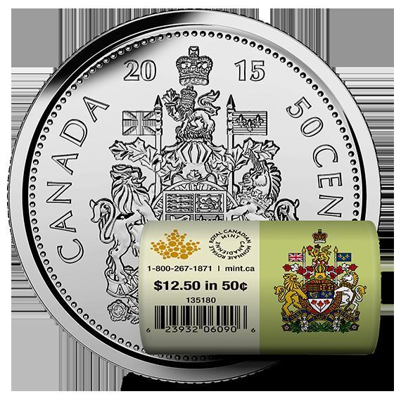  CANADA 2015  50 Cents  Coin from Mint Roll.  KM# 494 - $1.00