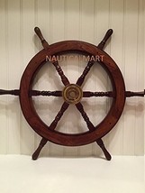 NauticalMart 30&quot; Ship Wheel Wooden Pirate Boat Nautical Fishing - £71.21 GBP