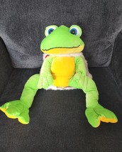 Six Flags Frog King Stuffed Animal Jumbo CHRISTMAS PLUSH - $18.69