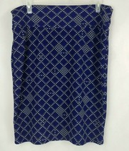 LuLaRoe Cassie Pencil Skirt Dark Blue With Gray Diamond Design Size 3XL - £8.52 GBP