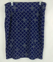 LuLaRoe Cassie Pencil Skirt Dark Blue With Gray Diamond Design Size 3XL - £8.24 GBP