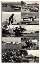 Hawaii Stamp Views Honolulu Harbor Fishing Surfing LDS Laie etc Postcard 1934 - £11.62 GBP