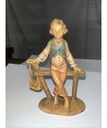 Vtg 1983 FONTANINI Nativity Figure Joel Boy Leaning on Fence #121 Depose... - €13,01 EUR