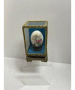 Vintage Chinese Hand Painted Eggshell in Glass Display Case Blue Bird Fl... - £11.68 GBP