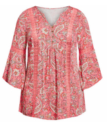 NWT AVEOLOGY MARIA LACE TUNIC IN ROSE PAISLEY VINE- PLUS SIZE 14 - £19.98 GBP