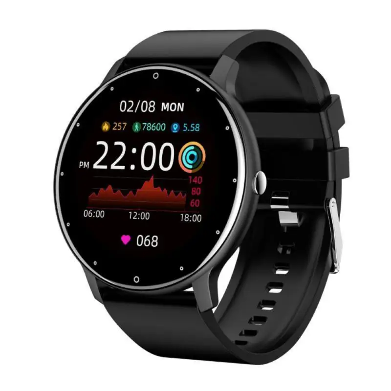 2021 Full Touch Smart Watch Men Blood Pressure Heart Rate Monitor Round Smartwat - £166.47 GBP