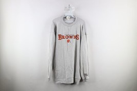 Vintage Mens 2XL XXL Distressed Spell Out Ribbed Cleveland Browns Sweatshirt - £39.52 GBP