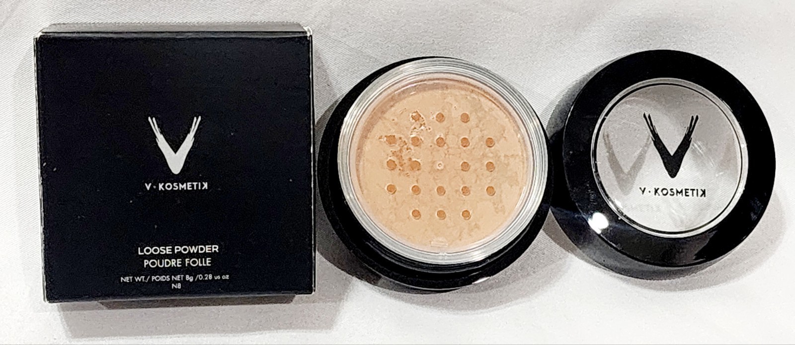 V Kosmetik Loose Powder N08 N8 COOL NEUTRAL Face Full Size Jar .28 oz/8g... - $14.84