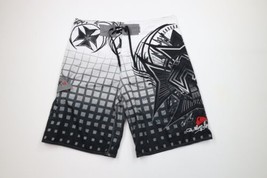 Vintage Quiksilver Surfing Mens 38 Spell Out Iron Cross Tribal UFC MMA Shorts - £37.14 GBP