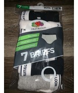Fruit Of The Loom ~ Boy&#39;s Briefs 7-Pair Underwear Black  Moisture Wick ~ XS - $23.00 CAD