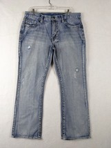 Axel Wolcott Vintage Boot Mens Jeans Distressed Size 36x32 Cotton Blue - $24.68