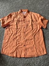 Coleman Mens Vented Fishing Shirt Size XL Orange Short Sleeve Mesh Lined - £10.45 GBP