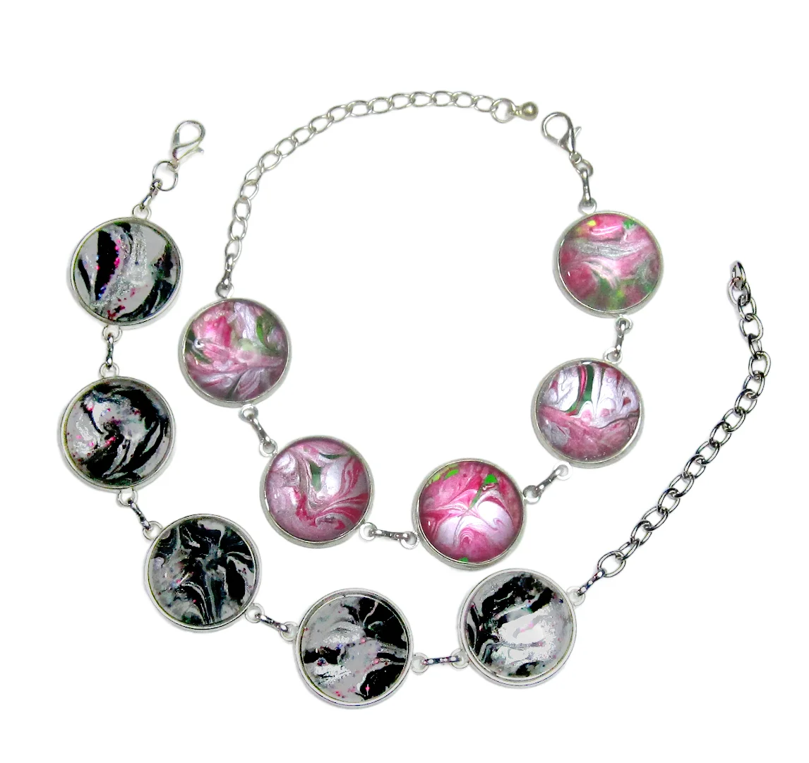 Marbled Cabochon Bracelet  - £15.92 GBP