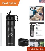 Vacuum Insulated Stainless Steel Bike Water Bottle with Straw &amp; Sip Lid - $52.50