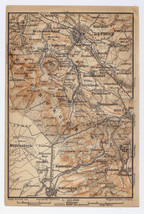 1904 Original Antique Map Of Teutoburger Wald Teutoburg Forest Detmold Germany - $25.01