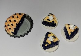 Dollhouse Blueberry Pie 1:12 Scale 2 Slices Plates Doll Dessert - £7.61 GBP