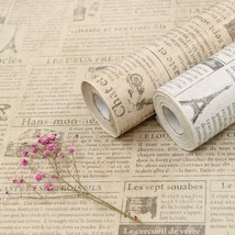 Vintage Wallpaper 17.7&quot; X 19.7Ft Self Adhesive Newspaper Wallpaper Stick And - £24.03 GBP