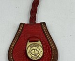 Vintage Dooney &amp; Bourke All Weather Leather DB Logo Key Fob Chain Red Brown - $15.44