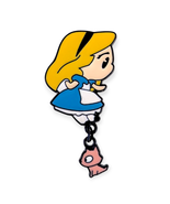 Alice in Wonderland Enamel Pin: Chibi Alice with Dinah Dangle - $28.01 CAD
