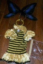  Girls BUMBLE BEE HALLOWEEN COSTUME-Sz10/12  dress,wings,antenna headband - £10.08 GBP