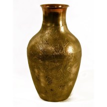 Brass Vase With Relief Floral Flowers Design Made in India - £6.86 GBP