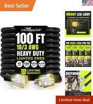 100ft Outdoor/Indoor Extension Cord 10/3 Gauge Ultra Heavy Duty 3 Prong ... - $161.70