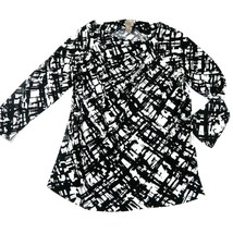 EASYWEAR by CHICO&#39;S 3/4 sleeve black white blouse top Size 0 - $14.85