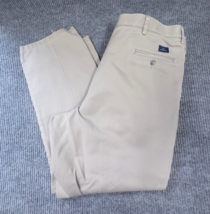 Dockers Chino Pants Mens 42 Khaki Stretch Waistband Classic Fit Pleated ... - £15.85 GBP