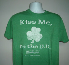 Budweiser Kiss Me I'm the Designated Driver T Shirt Mens Large green Shamrock - £16.98 GBP