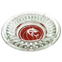Vintage MGM Las Vegas Casino Clear Glass Round Lion Face Ashtray - £11.12 GBP