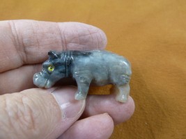 (Y-HIP-52) gray HIPPO Hippopotamus gem Gemstone carving SOAPSTONE River ... - £6.84 GBP