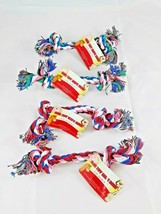 Small Rope Bones Dogs Toys Toy Knotted 8.6&quot; Long Assorted Colors Lot of 4 - £9.77 GBP