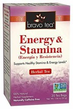 NEW Bravo Teas &amp; Herbs Energy &amp; Stamina Tea 2.5 Pound 20 Teabags - £8.93 GBP