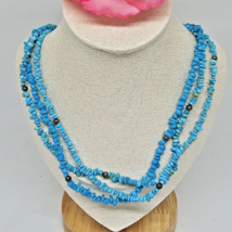 Jay King Desert Rose Trading Turquoise Bead Necklace Vintage 925 Sterling Silver - £55.27 GBP