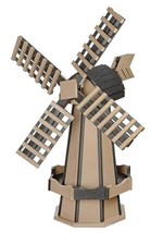 6½ Foot Jumbo Poly Windmill - Weatherwood &amp; Black Working Garden Weather Vane - £1,142.25 GBP