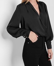 *NEW* EXPRESS -  EMBELLISHED CUFF DRAPED FRONT TOP - £63.19 GBP