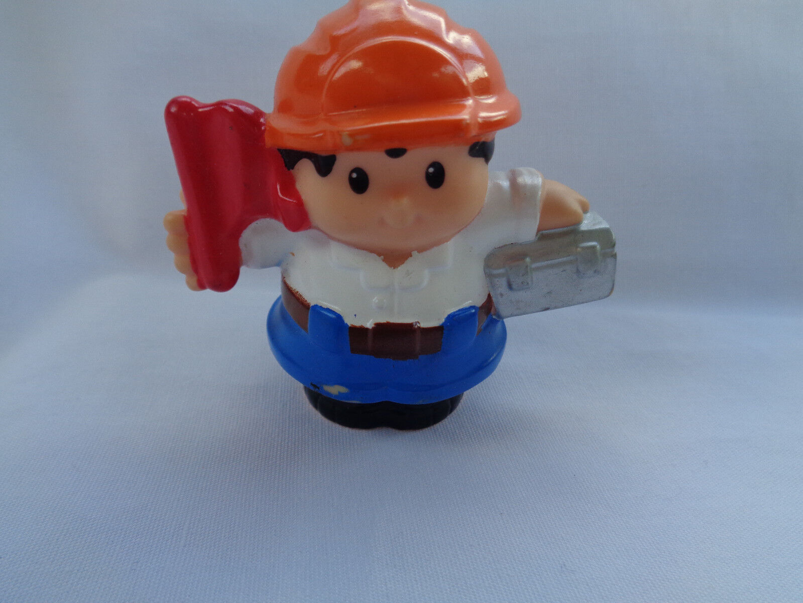 2010 Fisher Price Little People Construction Worker Hard Hat Flag - as is - $1.92