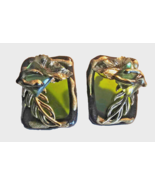 VINTAGE GREEN LARGE FLORAL STUD EARRINGS IRIS APFEL STYLE - €13,67 EUR