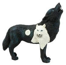 Shadow Moon Snow Native Tribal Howling Wolf Totem Spirit Figurine 6.25&quot;L - £21.52 GBP