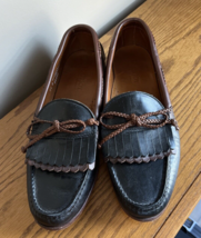 Foot-Joy Kiltie Tassel Loafer Casual Dress Shoes Black &amp; Brown Slip On M... - $42.08