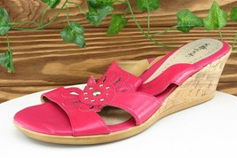 Softspots Sz 10 M Pink Slide Leather Women Sandals 7327008 - £22.91 GBP