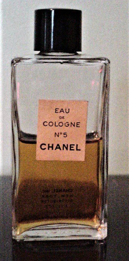 Vintage CHANEL No.5 BLACK CAP Eau de Cologne 2 oz 1/2 full - $100.00