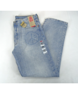 New Levis 501 Jeans 150th Year Anniversary Peace Original Medium Wash Bl... - £29.98 GBP