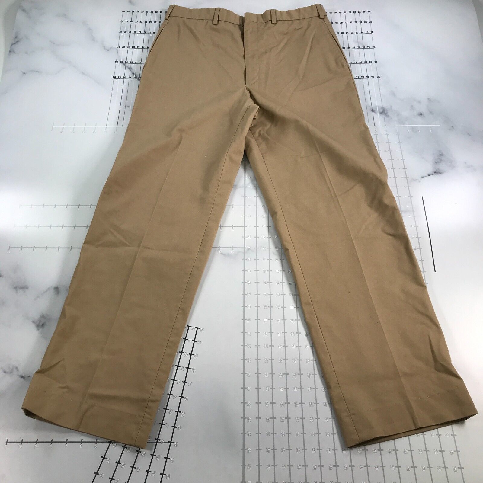Primary image for Vintage Creighton Navy Pants Mens 35 R Brown Khaki Official Uniform Dacron Blend